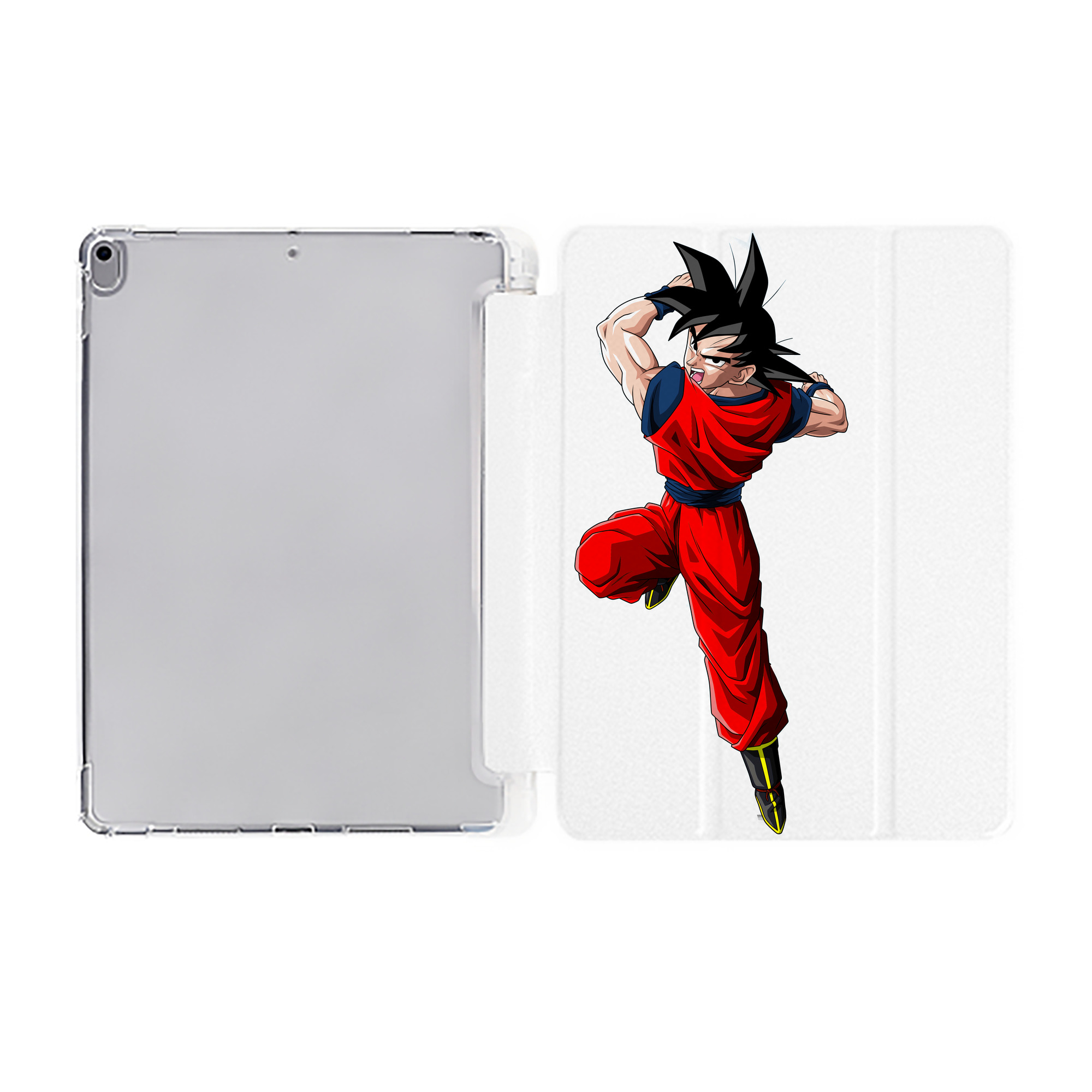 （画像用） ドラゴンボール 孫悟空（そん ごくう）Son Goku カカロット DRAGON BALL Kakarotto IPad ケース ペン収納付き 三つ折りスタンド PUレザー×シリコン 対応機種9.5/10.5/10.9インチ